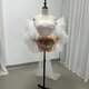 人気上昇！ドレスアレンジ用トップス ボレロ ソフトチュールポンチョ ロングトレーン 花嫁 お色直しの画像