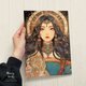 A4 ポスター 黄金の 瀬織津姫 セオリツヒメ 女神 のスピリチュアル 開運 水彩画 イラスト アートの画像