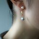 Akoya x Freshwater Pearl Earring/Crescent/Diamond ＊Singleの画像