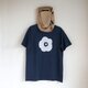 オーガニックコットン【半袖/長袖】「 ひとつぶ poppy（ 桜ピンク × 濃紺 ）」Ｔシャツの画像
