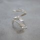 カラーとパールのフォークリング(silver×water pearl) ※フリーサイズの画像