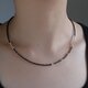 svart og pýrít necklace：天然石パイライト/ブラックスピネル/シルバー　ビーズネックレス　黒の画像