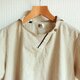 ナナメライン襟チョコンプルオーバー(生成り/麻混綿/半袖/unisex S/M)※受注制作