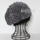 【イタリア製ファー】ニットットベレー帽 しめつけない ファー グレー系 黒