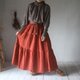 草木染＊kurage skirt linen インド茜〔梅重色〕の画像