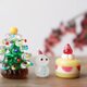 ガラスのクリスマスツリー★ケーキと雪だるま　ミニチュアツリーの画像