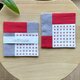 刺し子コースター2枚セット　パッチワーク十字/レッドグレージュ　プレゼント　誕生日　クリスマス　カフェ　コーヒー　北欧の画像