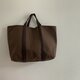 帆布　BASIC TOTE(M)  ブラウン×焦茶の画像
