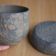 椀＋小皿・2点セット 薄白 くり縦木取　#0420の画像