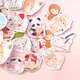 動物さん達のフレークシール 24枚入(12種類×各2枚)の画像