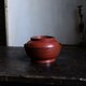 時代物◆赤で素敵。漆芸蓋付碗　欅　漆器　骨董・antiqures 丁寧な暮らしに。明治〜大正期の画像