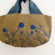藍染糸のボタニカル刺繍かばんの画像