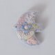 手紡ぎ糸の刺繍ブローチ「花をはこぶ鳥」の画像