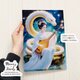 A4 ポスター 弁財天 と 白蛇 瀬織津姫 水彩画 日本神話 開運 イラスト アートの画像
