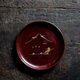 赤茶色で素敵◆沈金での風景図。古輪島塗　漆芸沈金中皿　漆器　骨董/antiques 古民家　時代物　大正時代の画像