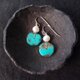 Turquoise × Pearl Earrings／ターコイズ×パール フックピアス（S）