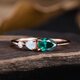 5月誕生石グリーンエメラルドリング10月誕生石ホワイトオパール結婚指輪記念日誕生日リングジュエリーギフト