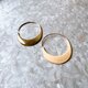 P647-ヴィンテージピアス U.S.A. 1980s Gold Tone Reversible Harf Moonの画像