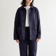 cotton herringbone coverall jacket/faded navyの画像
