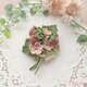 レース編み ワイルドストロベリーのブローチ～pink～