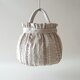 ribbon linen maru bag [beige]の画像