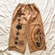 柿渋染め　手ぬぐいリメイク　ワイドパンツ　ゆったり　ズボン　の画像