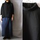 【受注制作】黒/天日干し40リネン　オフタートルゆるり長袖プルの画像