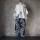 セットアップ パンツ + ブラウス 浴衣リメイク 波千鳥文様　set0002 / 古布 着物 リメイク kimonoの画像
