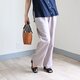 【新色】ベーシックストレート リネンパンツ：くすみピンクの画像
