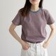 FRECKLE/マルチボーダー summer tee/smokeblue×bordeaux/size2
