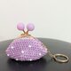 22*ビーズがま口☆ミニコインケース☆パープル
