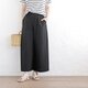 涼やかな、理想のパンツ。東炊きコットンリネンのワイドパンツ（ブラック）PT11