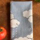 藍錠染め・ベンガラ泥染め手ぬぐい  雲