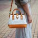 「帆布×革の組み合わせ」 がま口2wayバッグ｜レトロクラシックの画像