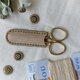 糸切りはさみケース／刺繍はさみカバー／ネイルシザー／革／ナチュラル