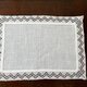 麻ボビンレース縁テーブルクロス長方形B