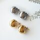 ぷっくり、軽い。暁月夜のピアス★サージカルステンレス・中空モチーフのスタッドピアス　～Silver/Gold