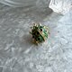 SC137-ヴィンテージブローチ U.S.A. 1970〜80s Green Enamel Paint Ladybug