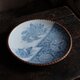 草花の絵付け◆唐草と千鳥。伊万里　印判イゲ皿　大皿　骨董・antiques 骨董のある暮らしに。明治~大正期