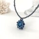 クリスタルガラス モチーフ ネックレス 青 ブルー ビーズ スワロフスキー シンプル