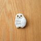 ［受注制作］白フクロウの刺繍ブローチ