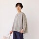 【季節を繋ぐ着こなし】 幾何学模様プリント スキッパーシャツ ブラウス　コットン100％　250903-1