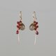#1069 GF＋K10スモーキークォーツ×レッドスピネル×ルビー ドロップピアス