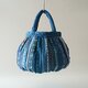 ribbon denim maru bag [blue]