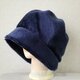 魅せる帽子☆【受注製作】モコモコ♪起毛ベロアのあったかクロッシュ～ネイビー