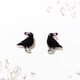 ~小さなピアスシリーズ~カラスのピアス/ノンホールピアス(樹脂イヤリング)