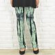 【大きいサイズ】驚きの穿き心地！ユニークなタイダイ柄ストレートストレッチロングパンツ　グリーン＆ブラック