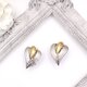 【フランス買付】ヴィンテージ シルバー×ゴールドハートイヤリング＊Modern Chic1980s