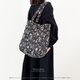 ⭐️2点売れました⭐️《上品な花模様 織り》チャコールグレー ラメ アイボリー 花柄 フォーマル (中) トートバック