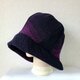 魅せる帽子☆ふんわり軽い♪ウールのグラデーションクロッシュ～ブラック&パープル